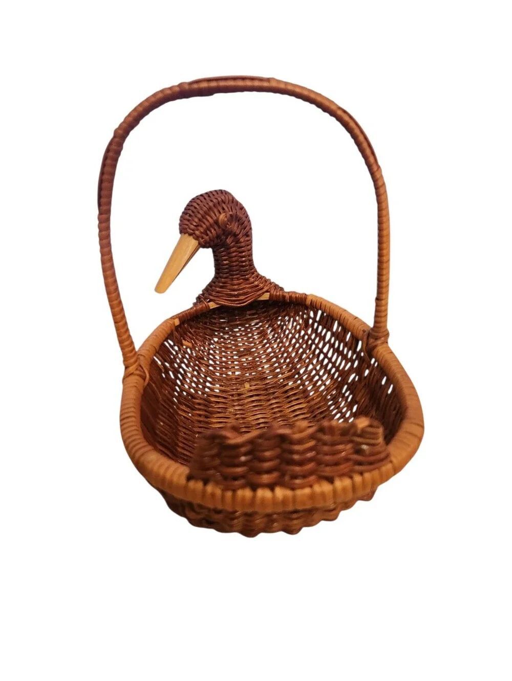 Vintage Goose Wicker Basket Cottagecore Small with Handle Farmhouse Decor - Picture 4 of 6